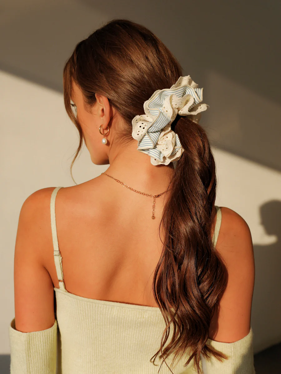Floral Yellow Scrunchie - Image 4