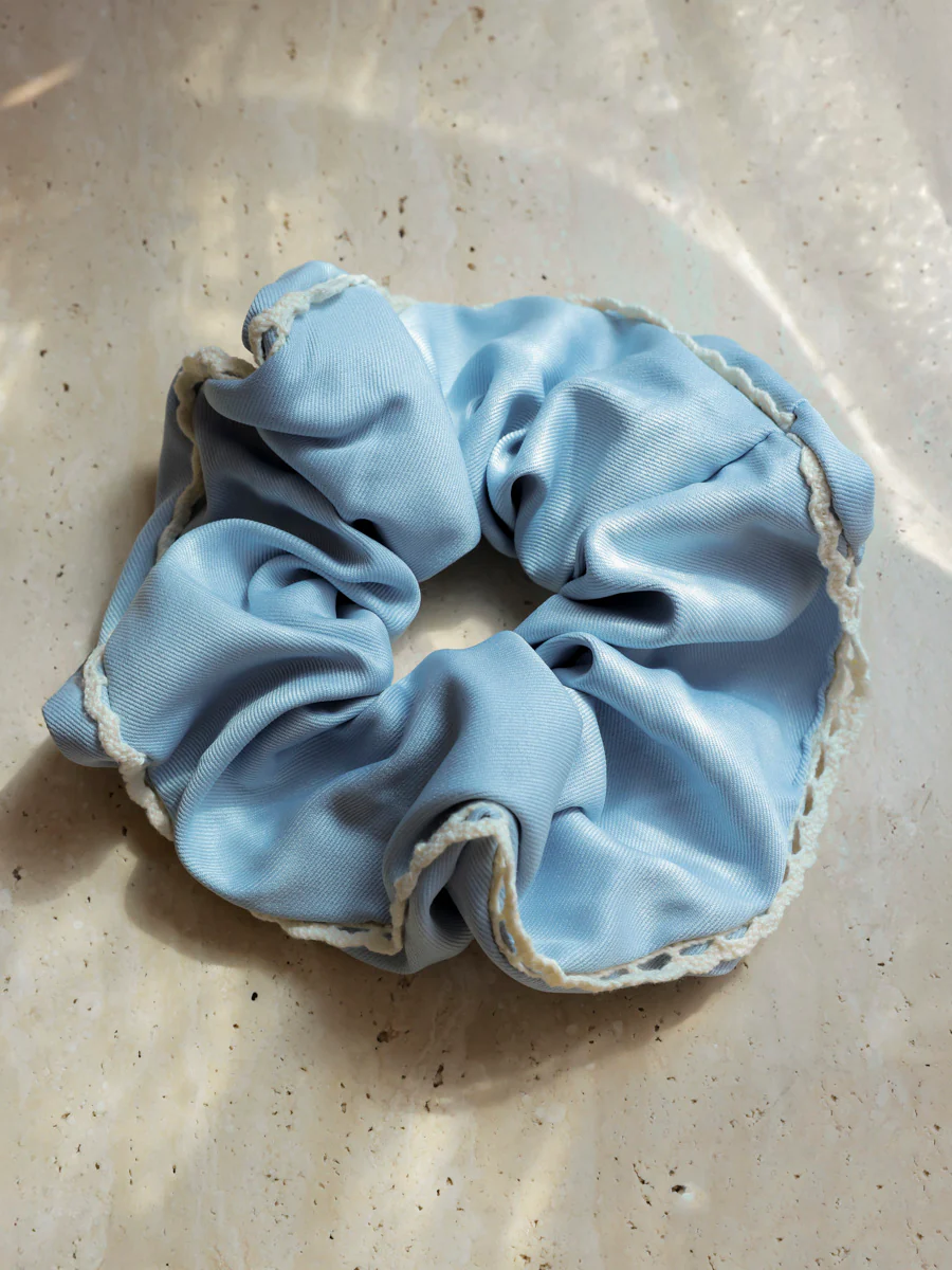 Lace Breeze Blue Scrunchie