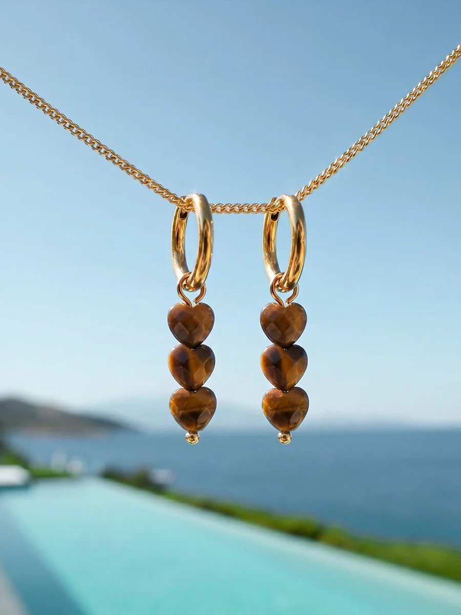 Love Droplets Tiger's Eye Ohrringe - Image 4