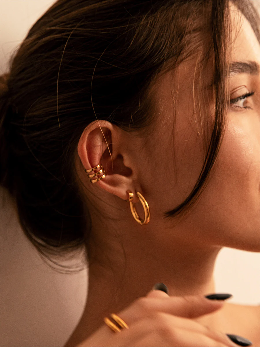 Moon Phase Trio Plain Earcuff - Image 5