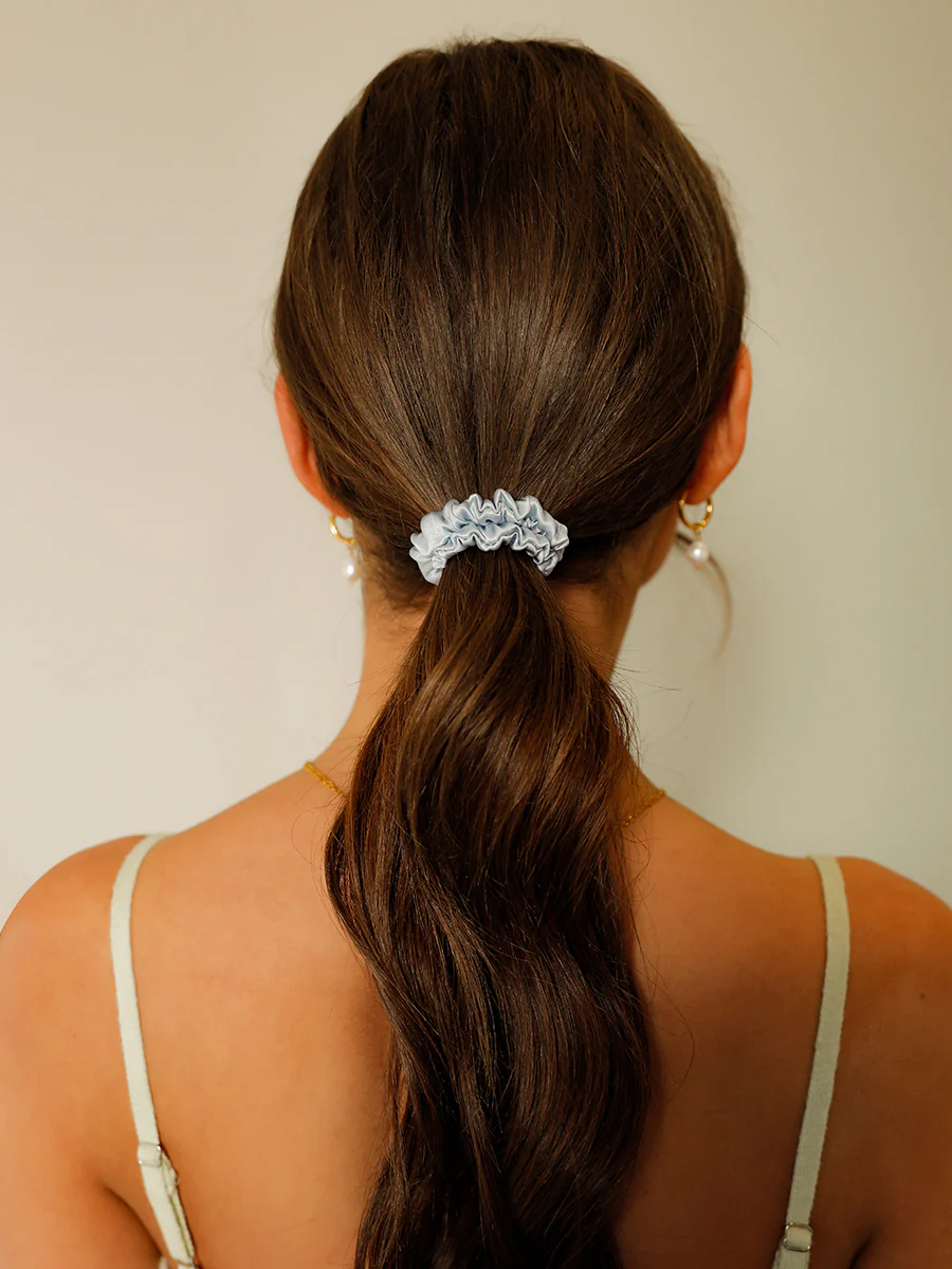 Serene Pink Pure Silk Scrunchie - Image 4