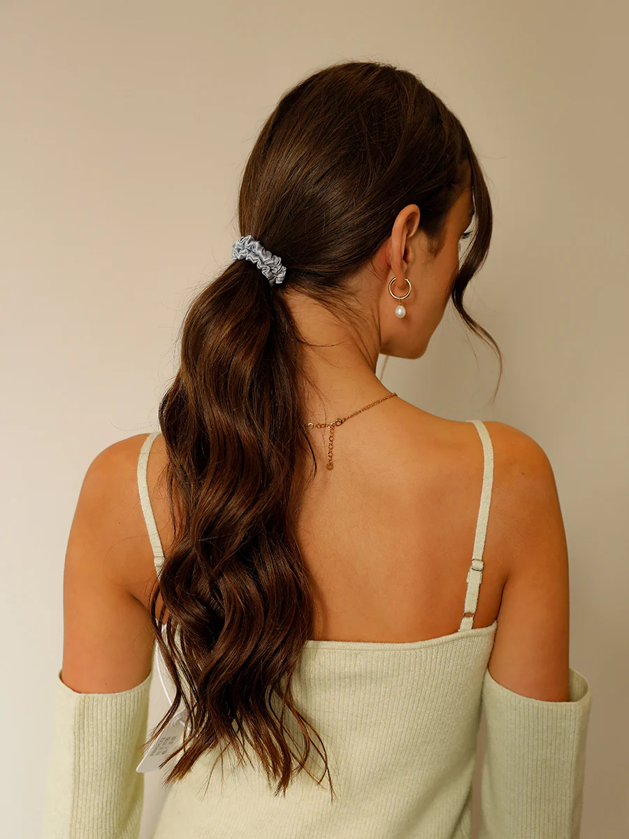 Serene Pure Silk Scrunchie White - Image 5